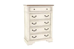 ZUN Antique White Wooden Chest Of Drawers Bedroom Formal 1pc Chest Antique Walnut Top Storage Cabinet B011P236763