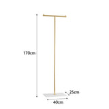 Clothing Rack, Golden Metal Freestanding Heavy Duty Clothes Rack with Marble Base, Multipurpose 09528329