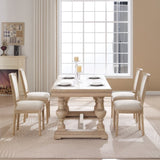 French Country Dining Chairs Set of 2, Upholstered Chairs with T-shaped Back, Wire drawing and W3426P324548