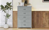 ZUN Retro American Country Style Wooden Dresser with 5 Drawer, Storage Cabinet for Bedroom, Light Gray 58314020