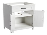 Washed white particleboard with melamine veneer, barn double door with U-shaped internal shelves, 20373264