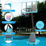 ZUN Use for Outdoor Height Adjustable 7.5 to 10ft Basketball Hoop 44 Inch Backboard Portable Basketball 35997796