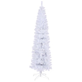 ZUN 7.5FT White Slim Artificial Christmas Tree Includes Foldable Metal Stand 03440975