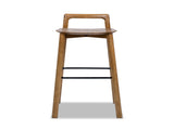 Sven 30" Modern Minimalist Low Back Wood Barstool, Dark Brown Walnut Ash Wood B2719P395566