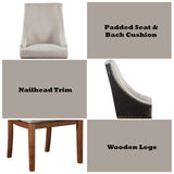 Gilsea Fabric, Brown Synthetic Leather & Brown Finish Side Chair B2726P320910