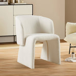 ZUN Modern Dining Chair Accent Chair White Single Sofa Chair,Upholstered Side Chair Teddy Comfy Chair W1164P190832