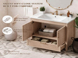 36 Inch Freestanding Bathroom Vanity Cabinet with Sink, 2 Soft Close Doors & Full Extension Drawer, N817P472976N