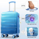 20" Carry-on Luggage with Cup Holder Lightweight Glossy Hardshell Suitcases with Spinner Wheels, 98451869
