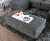 Contemporary Style Ottoman Gray Color Chenille 1pc Ottomans Living Room Furniture Plush Seat B011P305632