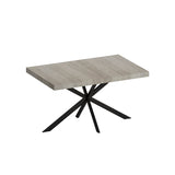 ZUN 55.11'' -70.86"Retro Rectangular Stretch Dining Table, Grey Carole Top With Black Embossed Center W757P147832