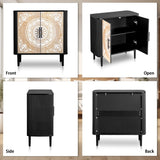 Pattern Carving, High Feet, Oval Tabletop, Curved Side Frame, Door Panel MDF Spray Paint, Cabinet 94038346