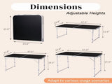 4 Ft Folding Camping Table Portable Adjustable Height Aluminum Picnic Table for Indoor Outdoor Use 46693728