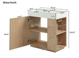 21.6" bathroom vanity with ceramic sink, freestanding modern left door wood grain cabinet with open N729P285504N