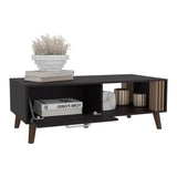 Vance 47" Wide Coffee Table with One Open Shelf and One pull Down Cabinet Door, Living Room, Storage B200P253752