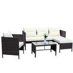 ZUN Outdoor patio Furniture sets 4 piece Conversation set wicker Ratten Sectional Sofa With Seat 86340965