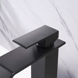 Waterfall Spout Bathroom Faucet,Single Handle Bathroom Vanity Sink Faucet TH1008MB