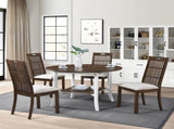 Set of 2 Rustic Dining Chairs, Farmhouse Side Chairs with Slatted Back, Upholstered Seat, Weathered W2537P369835