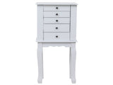 Standing Jewelry Armoire with Mirror, 5 Drawers & 8 Necklace Hooks, Jewelry Cabinet Chest with Top 57172221