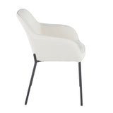 Daniella Contemporary Dining Chair in Black Metal and Cream Fabric by LumiSource - Set of 2 B202P223489