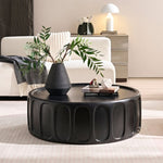 ZUN 35.43'' Round Center Coffee Table for Living Room FiberglassTable,Modern Design Coffee Table for W2582P250721