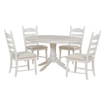 ZUN 5-Piece Retro Functional Table Set Wood Round Extendable Table and 4 Upholstered 81917312