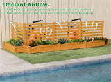 2-Panel No-Dig Fir Wood Privacy Fence with Planter Boxes, AC Unit/Trash Can Screen for Outdoor Patio 53007603