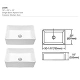 ZUN Inch White Farmhouse Sink Deep Apron Sink Undermount Farmhouse Kitchen Sink Single Farm Sink W127266254