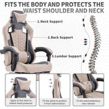 Gaming Chair with Massage,Ergonomic PC Gaming Chair with Footrest Comfortable Headrest and Lumbar W2367P288667