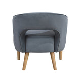 Luxury Home Unique Style Accent Chair Dark Gray Velvet Plush Seat Solid Wood Legs Contemporary B011P308023