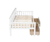 Twin-size Pine Wood Daybed with two Storage Drawers, Sofa Bed with Bed Platform of 10 Support W504P181787