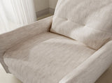 Chenille Fabric Recliner Chair for Adults - Manual Push Back Reclining Sofa with Sturdy Metal Frame, W3568P431428