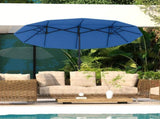 Outsunny 9.5' Double-sided Patio Umbrella with 3 Air Vents, Tilt and Crank, Outdoor Umbrella, Navy W2225P485595