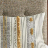 3 Piece Cotton Comforter Set Gray/Yellow Full/Queen B035128785