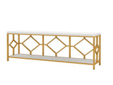71" Extra Long Console Table 2 Tier Sofa Table with Open Shelf 53007544