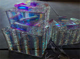 3 glowing Christmas gift boxes with bows 04567105