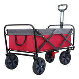 150L Collapsible Wagon Cart Foldable, Utility Garden Wagon with 360lbs Weight Capacity, Heavy Duty W321P269220