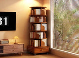 (UPGRADED) Rotating Bookshelf, 360 Display Corner Bookshelf for Small Space, 6 Tier Bookcase Storage W2641P326058