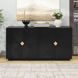 ZUN Modern Functional Large Storage Space Sideboard with Wooden Triangular Handles and Adjustable 31914104