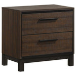 ZUN Rustic Tobacco and Dark Bronze 2-drawer Nightstand B062P145513