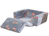 Kids Foldable Sofa Bed with Night Glow 2-in-1 Convertible Childrens Lounge Chair, Soft Flannel 76699199