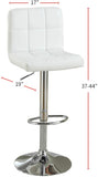 ZUN White Faux Leather Bar Stool Counter Height Chairs Set of 2 Adjustable Height Kitchen Island Stools HS00F1566-ID-AHD