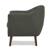 Gray Fabric Upholstered Accent Chair 1pc Espresso Finish Legs Button Tufted Solid Wood Furniture B011P182505
