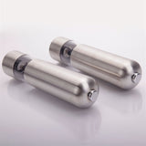 ZUN 2pcs Stainless Steel Electric Automatic Pepper Mills Salt Grinder Silver 88470546