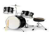 14"x10" 3-Pieces Junior Kids Drum Set Kit Pedal Drum Stick Wrench Drum Stool Black 28702756