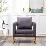 ZUN Lenola Contemporary Upholstered Accent Arm Chair, Gray T2574P164511