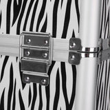 3 in 1 Aluminum Cosmetic Makeup Case Tattoo Box White Zebra Print 71795576
