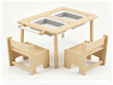 3-Piece Kids Activity Table and Chair Set with Storage Bins & Replaceable Paper Roll, 58546981