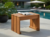 Wood Backless Garden Bench for Patio, Balcony & Indoor Use, Compact Single-Seat Outdoor Bench, Easy 89603572