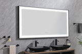 72 in. W x 36 in. H Black Framed LED Single Bathroom Mirror in Polished Crystal Bathroom W928P178044