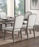 ZUN Classic Kitchen Dining Chairs Set of 2 Chenille Fabric Upholstered Seat and Back Brown Gray Finish B011P239539